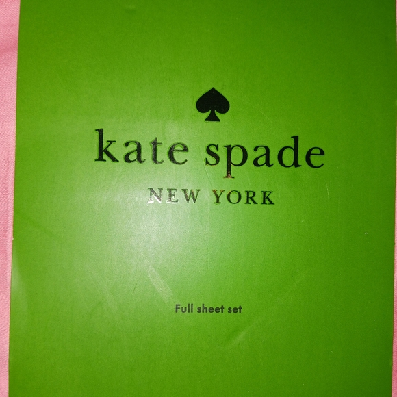 Kate Spade FULL Sheet Set 100% Cotton Sateen Neon Coral - Picture 2 of 11